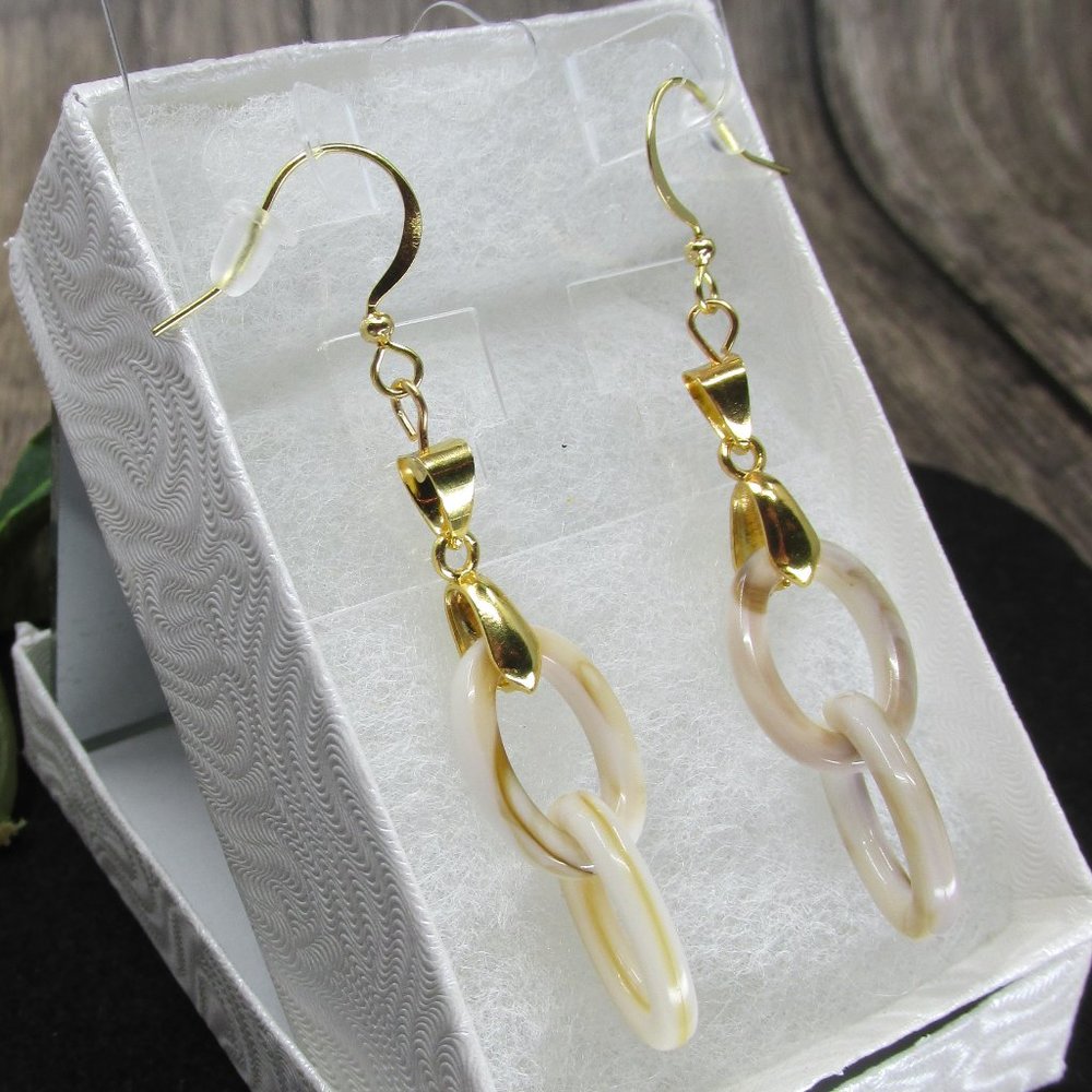 Gold Plated Twin Resin Earrings